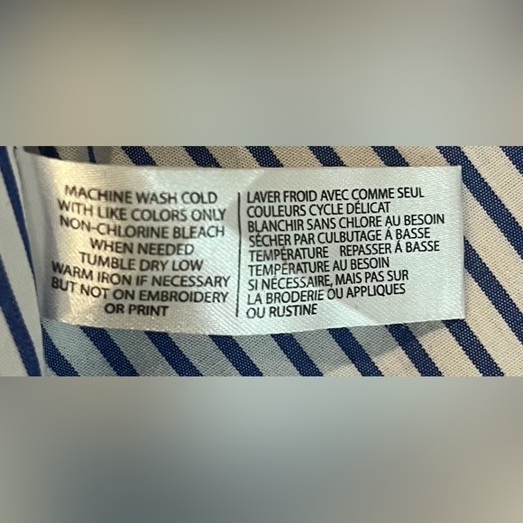 Polo by Ralph Lauren Men's Blue and White  Short Sleeve Striped Shirt - Picture 7 of 8